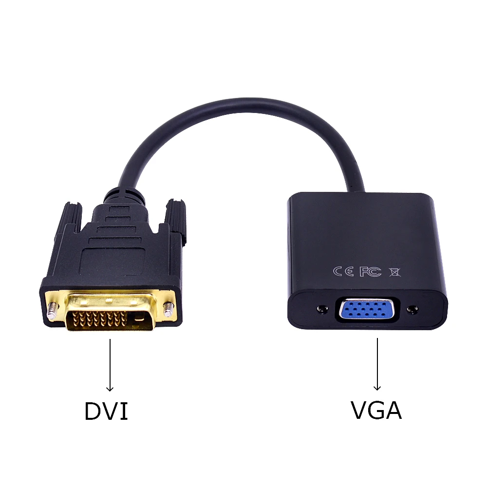 CHIPAL HD 1080P DVI-D to VGA Adapter Cable 24+1 25 Pin DVI Male to VGA Female HDTV Converter for PC Computer Monitor Display