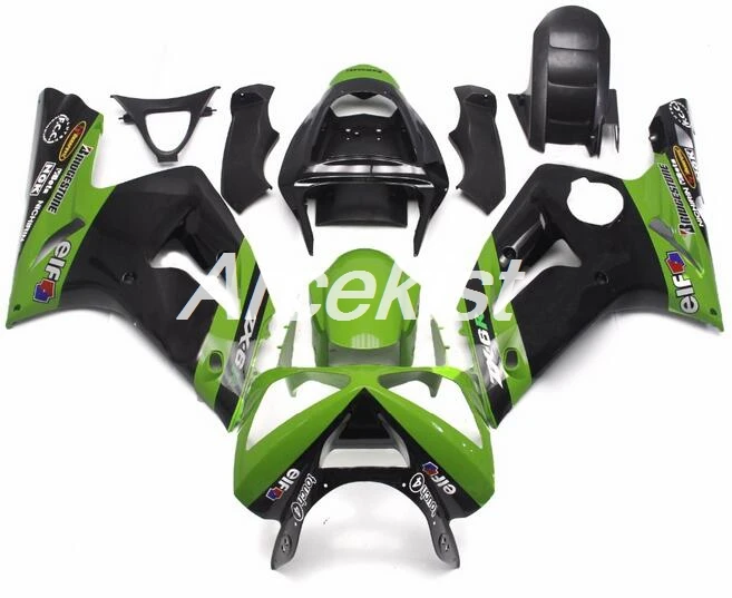 

4 Gifts New ABS Fairings Kit Fit for kawasaki Ninja ZX6R 636 2003 2004 6R 03 04 ZX-6R bodywork Fairing set green black elf