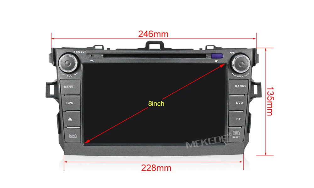 Best mekede android 9.1 2+32g   Car Multimedia Playe navigation for Toyota corolla 2007 2008 2009 2010 2011 car dvd radio gps stereo 7