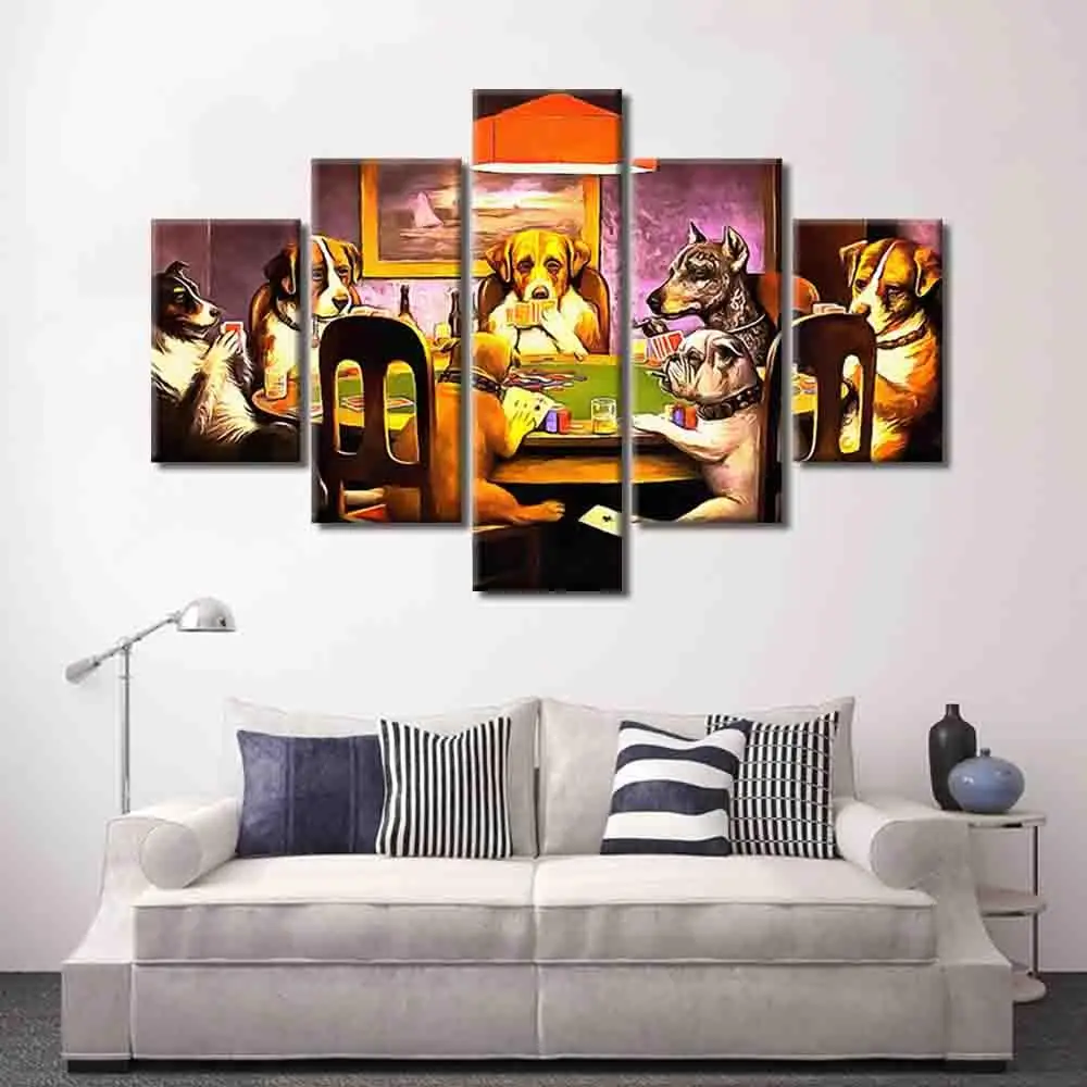 Canvas Dogs Playing Poker Art Print Poster