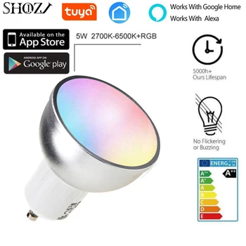 

SMART Tuya Smart Life APP WiFi Bulb Alexa Google Home Assistant IFTTT Remote Control RGB LED Light Dimmer Lamp GU10/GU5.3 /E27