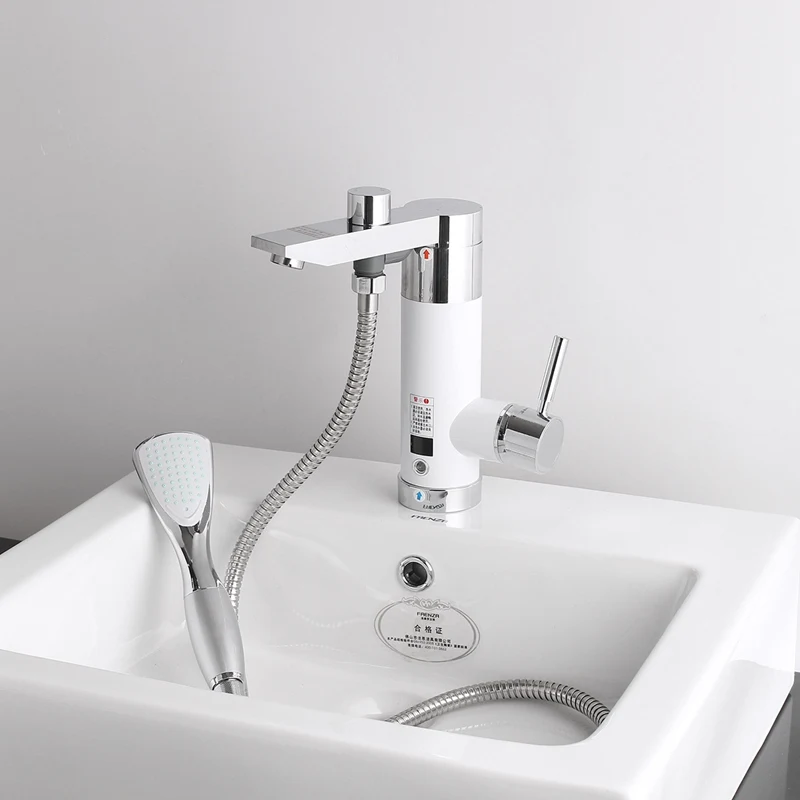 Instant Tankless 220V Electric Water Heater Faucet Cold & Hot Mixer Tap