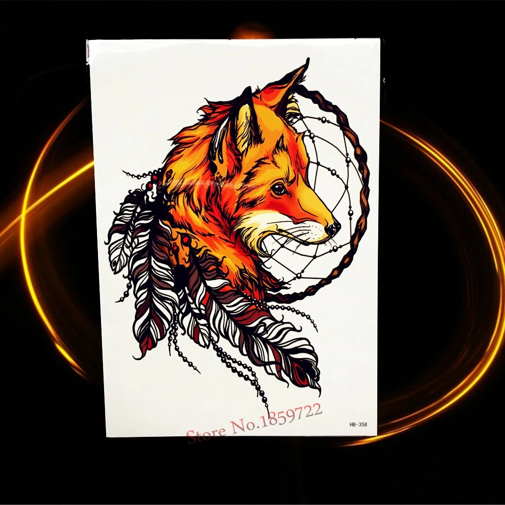 1 шт. Горячие вспышки Red Fox татуировки рукава для Для мужчин Для женщин Средства ухода за кожей Книги по искусству Водонепроницаемый волк часы тату наклейка Временные arm татуировки Стикеры hhb388 - Цвет: HHB358
