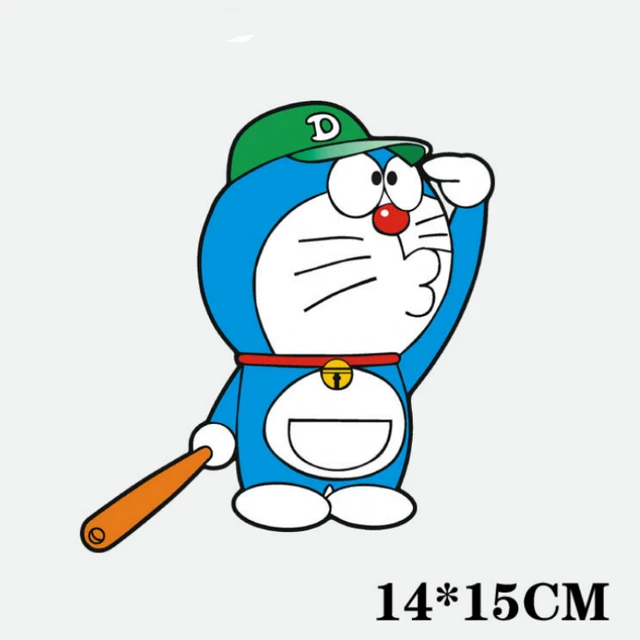 Aliauto Cartoon Car Sticker Cute Doraemon Playing Baseball Decal