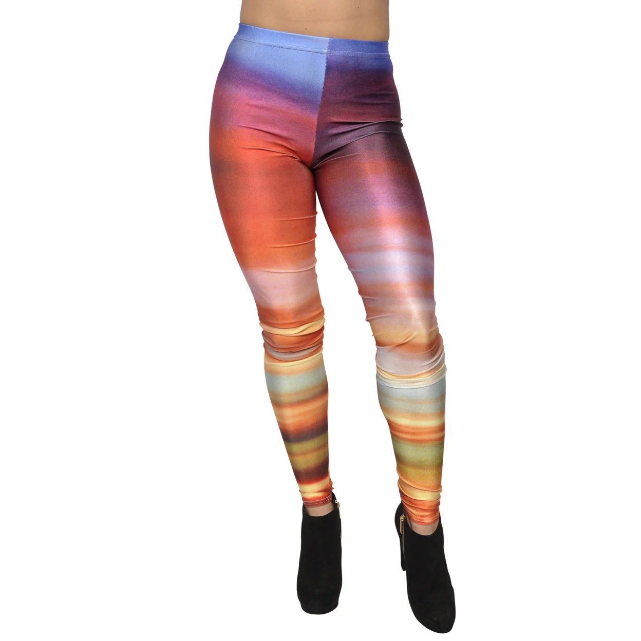 Women's Galaxy Colorful Rings Leggings Large (1)