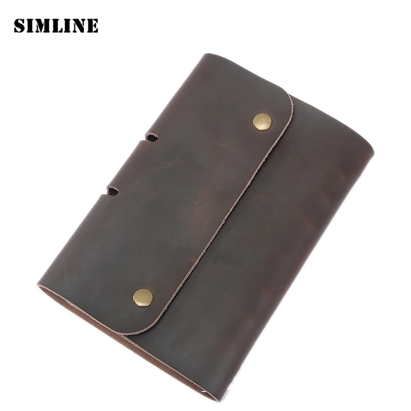 Vintage 100 Handmade Genuine Crazy Horse Leather Cowhide Cover Loose Leaf Traveler s Notebook Diary Sketchbook
