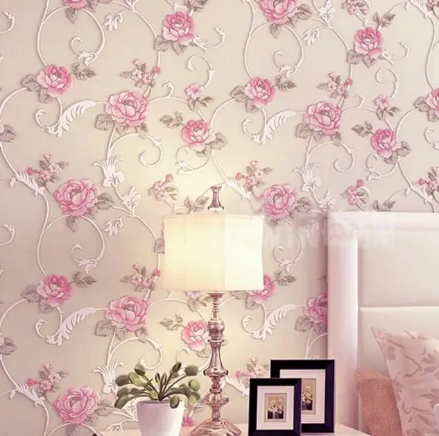 Aliexpress.com : Buy Bedroom wallpaper romantic bed wall 3d three
