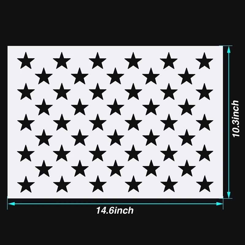 American Flag 50 Stars DIY Stencil For Painting Craft Ruler For Kids Stationery Supply
