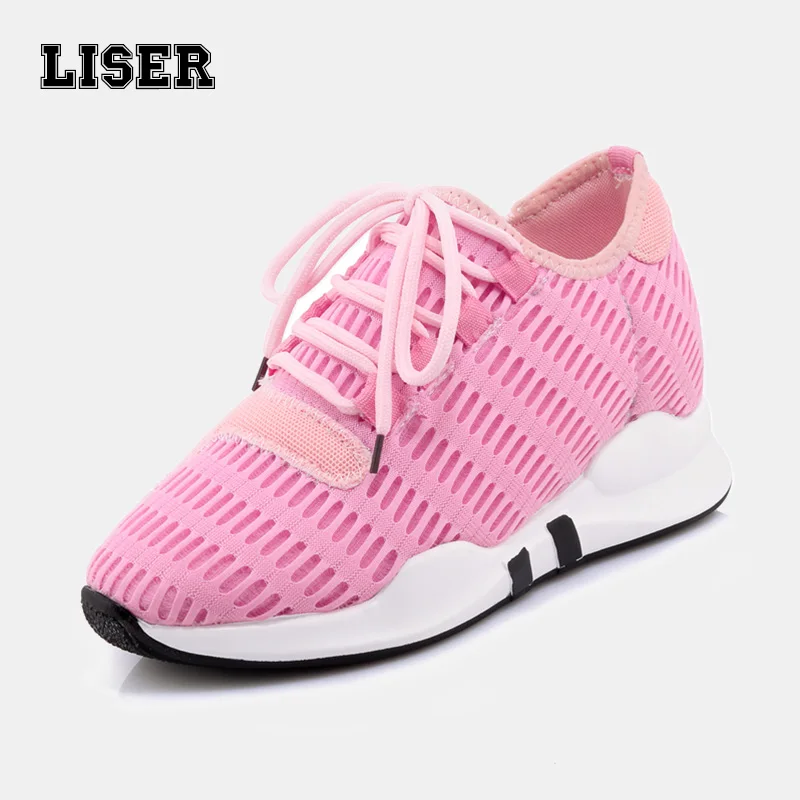 

women trainers super soft breathable light stretch comfortable lace up heightening sneakers shoes workout outdoor large size 45