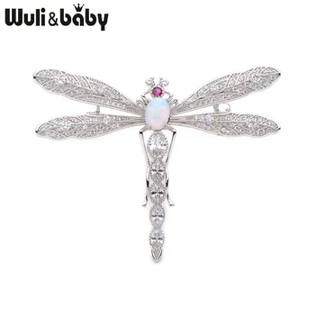 

Wuli&baby Luxury Rhinestone Dragonfly Brooches Men Women's Crystal Silver Color Insects Party Weddings Banquet Brooch
