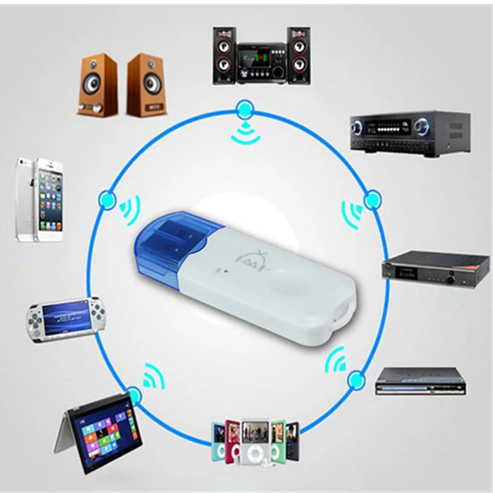 

With microphone mini Bluetooth handsfree receiver USB Aux wireless audio adapter for car Speaker MP3 Music player no 3.5mm Cable