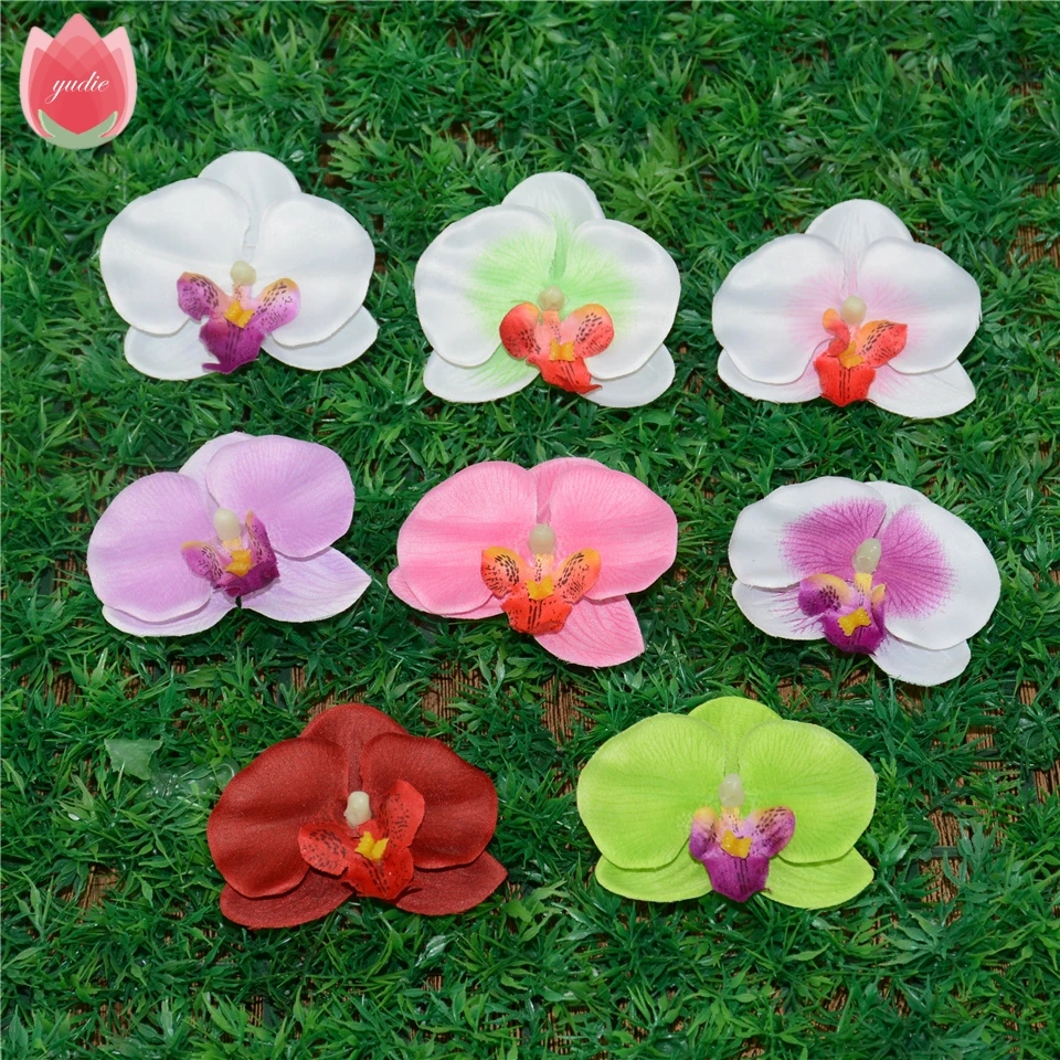 10pcs Silk Butterfly Orchid Artificial Flower Head For Wedding Car Home Decoration Orchs Mariage Flores Cymbidium Handmade Plant | Дом и сад