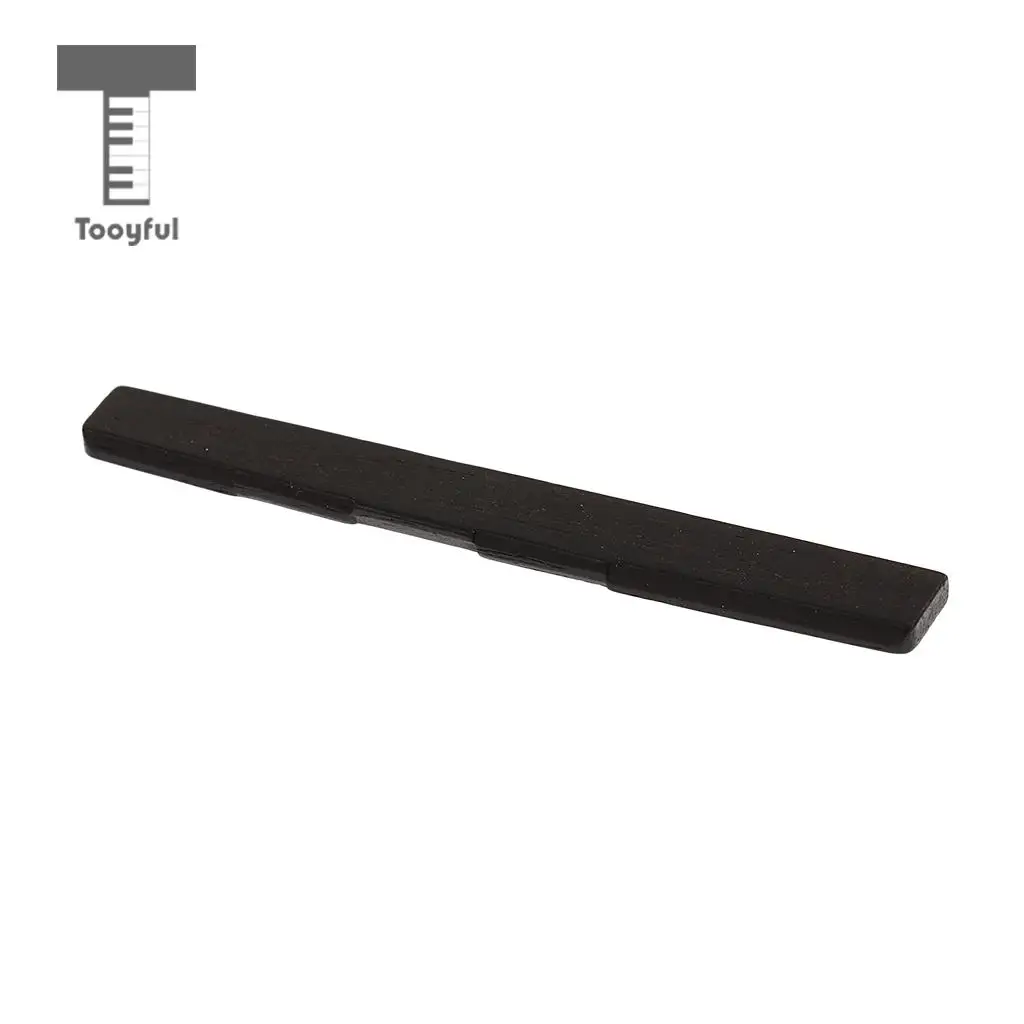 Tooyful Durable 6 String Ebony Slotted Nut Saddle for Classical Guitar Replacement Parts Black