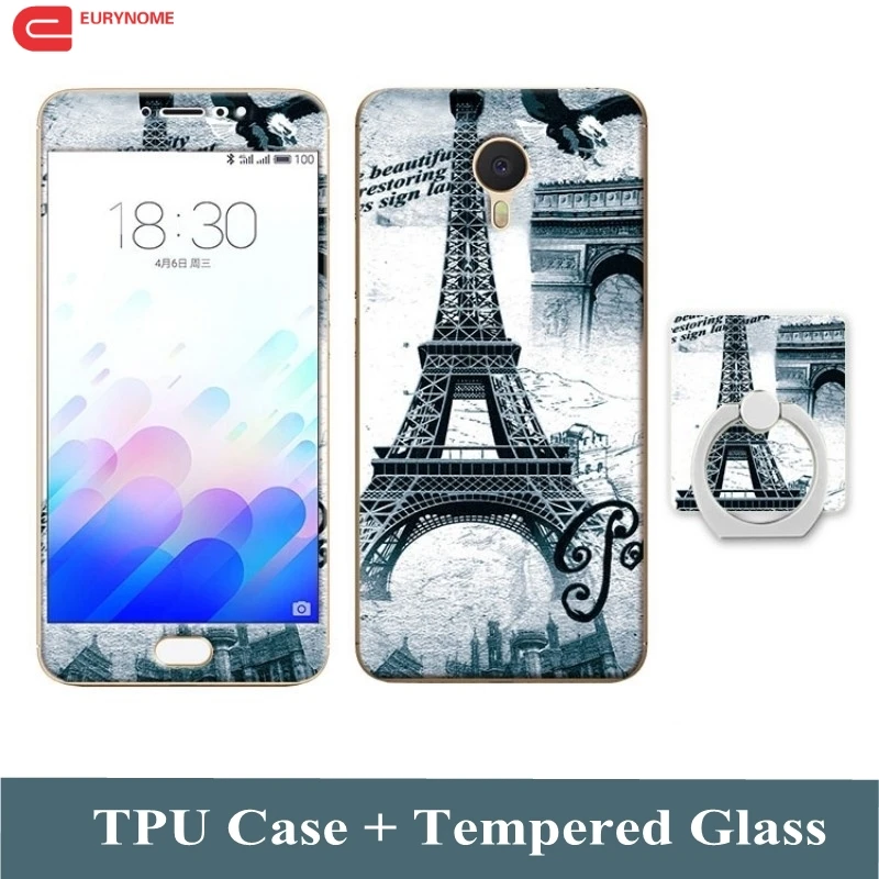 Cartoon Case For MEIZU M3 Note Shockproof Tempered Glass Film Finger Ring Kickstand Silicone Cover for | Мобильные телефоны и