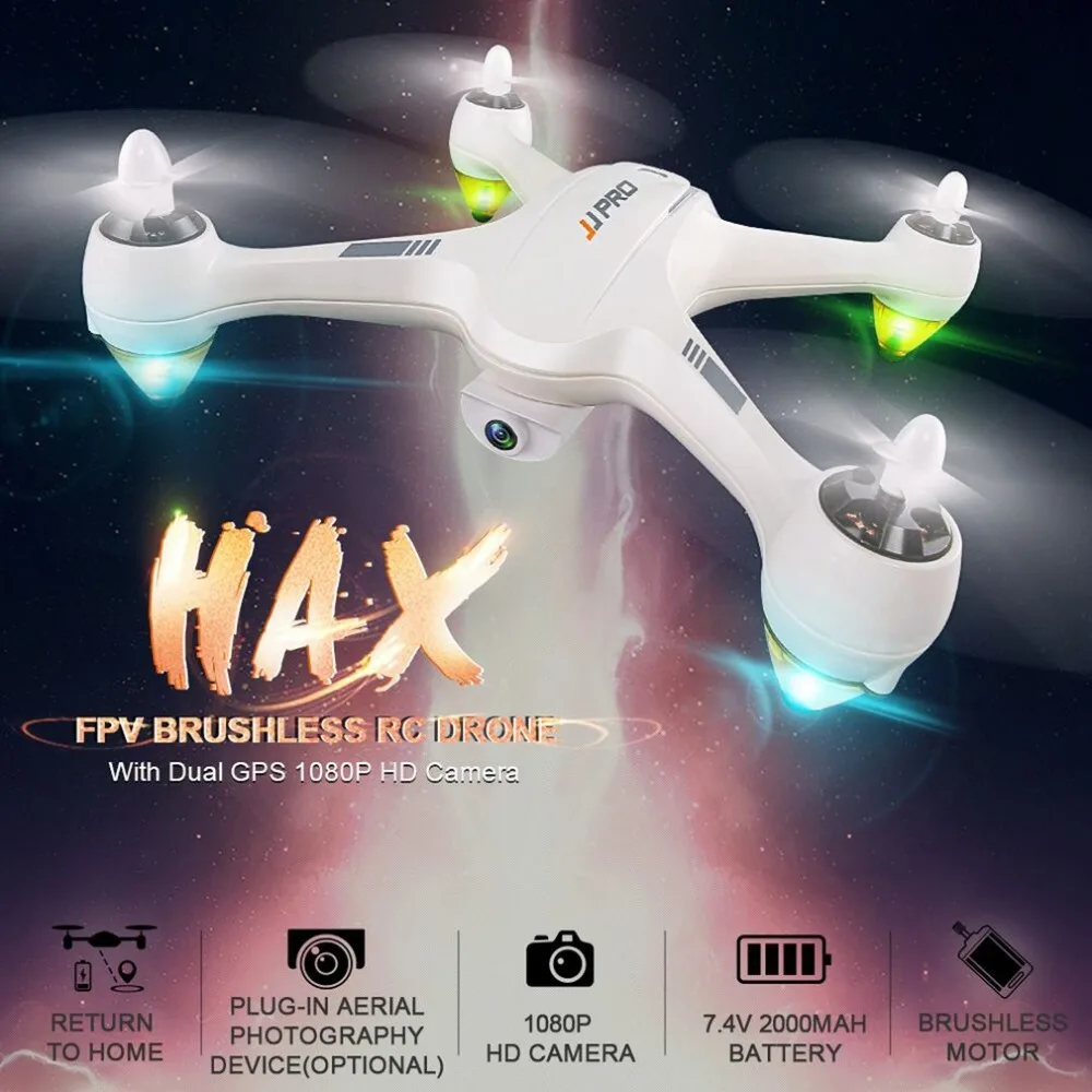 

JJPRO X3 HAX 2.4G Dual GPS Positioning 1080P HD Wifi Camera FPV Drone Brushless RC Drone Quadcopter One Key Return