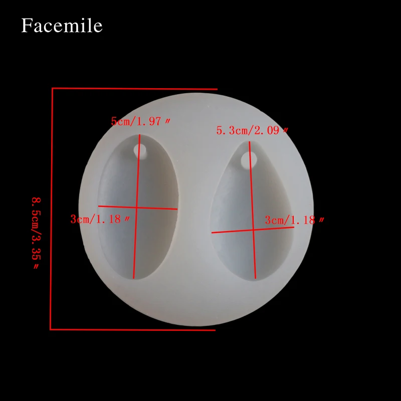 Facemile 3PCS Round Waterdrop Mold Silicone Epoxy Mould Cake Decorating Tool Jewelry Decoration Home Bakery Baking Tools Gadgets