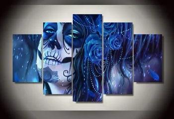 

Decor Picture Day Of The Dead Face Painting On Canvas Room Decoration Print Poster Picture Canvas Wall Decor Painting(no frame)