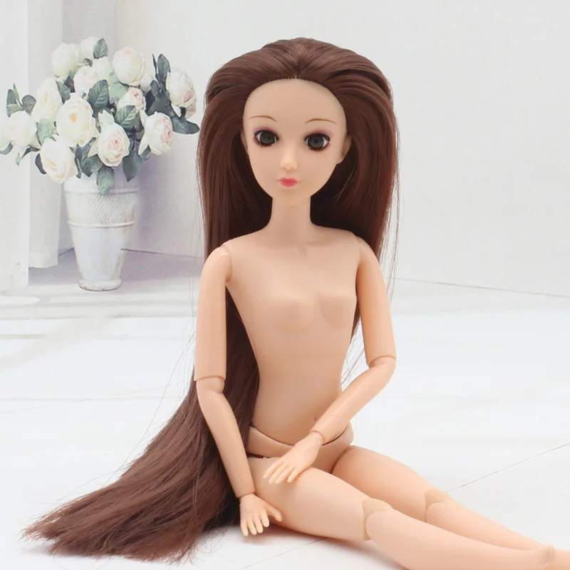 1 Набор кукла голова с 3D глазами длинные прямые волосы 3D ресницы игрушка дети девочки подарок кукла игрушки для кукольного домика 1/6 кукла без тела