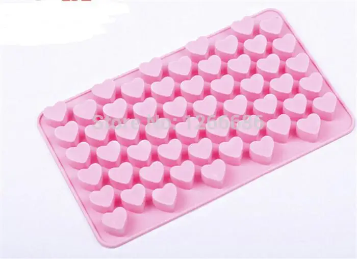 

50pcs/lot Chocolate Cake Baking Icing Ice mould Love Heart Silicone Mould Romantic