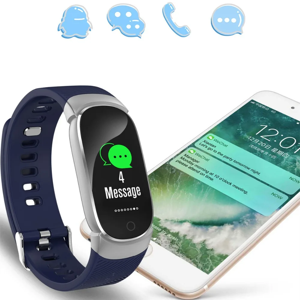 Beseneur QW16 смарт браслет Wridtband фитнес трекер сна монитор сердечного ритма кровяное