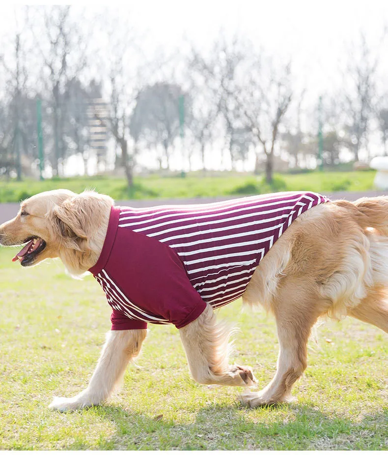 Large Size Dog Pet Clothes Striped Golden Retriever Samoyed Dog