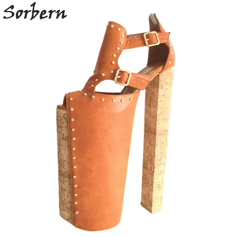 Sorbern Extrem High Heel Customized Thick Platforms Women Pump Shoes Sexy Fetish Shoes Show Runway Pumps Plus Size EU34-46