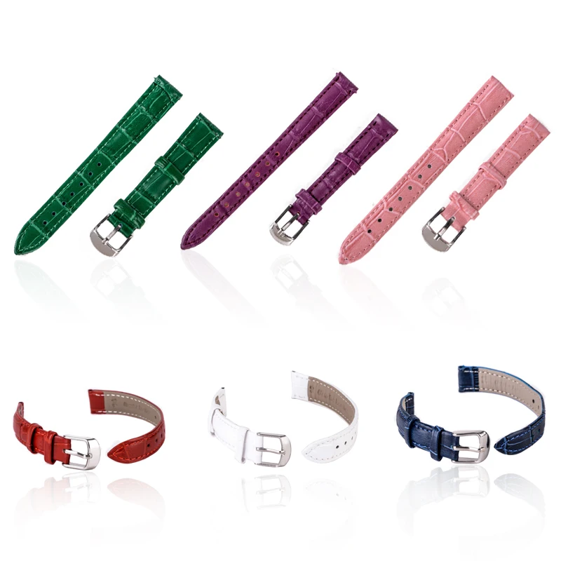 Genuine Leather straps 12mm 18mm 20mm 14mm 16mm 22mm Wristwatch Band watch accessories candy colorful Watchband