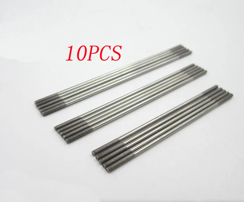 

10PCS M2 Metal Pull Rod Double-head Threaded Round Rod Shaft Axis Axles Connecting Level Spare Parts for RC Boat/Aircraft/Car