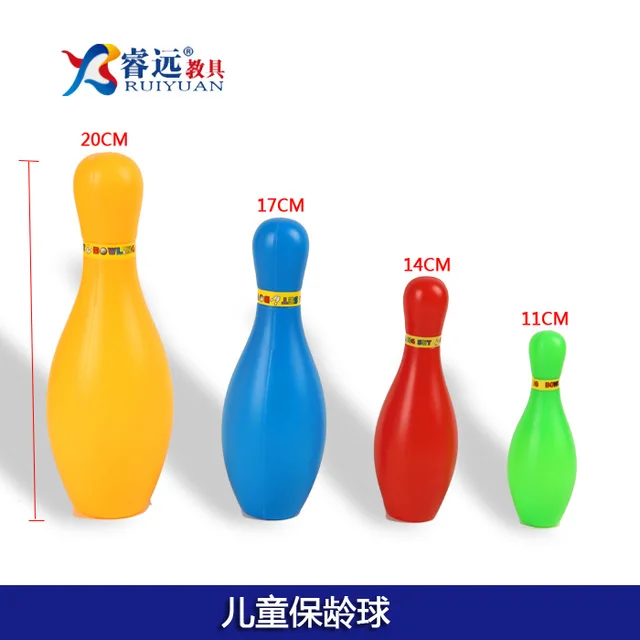 US $8.80 Ruiyuan childrens bowling toy color large bowling set sports leisure mini bowling wholesaleColor b