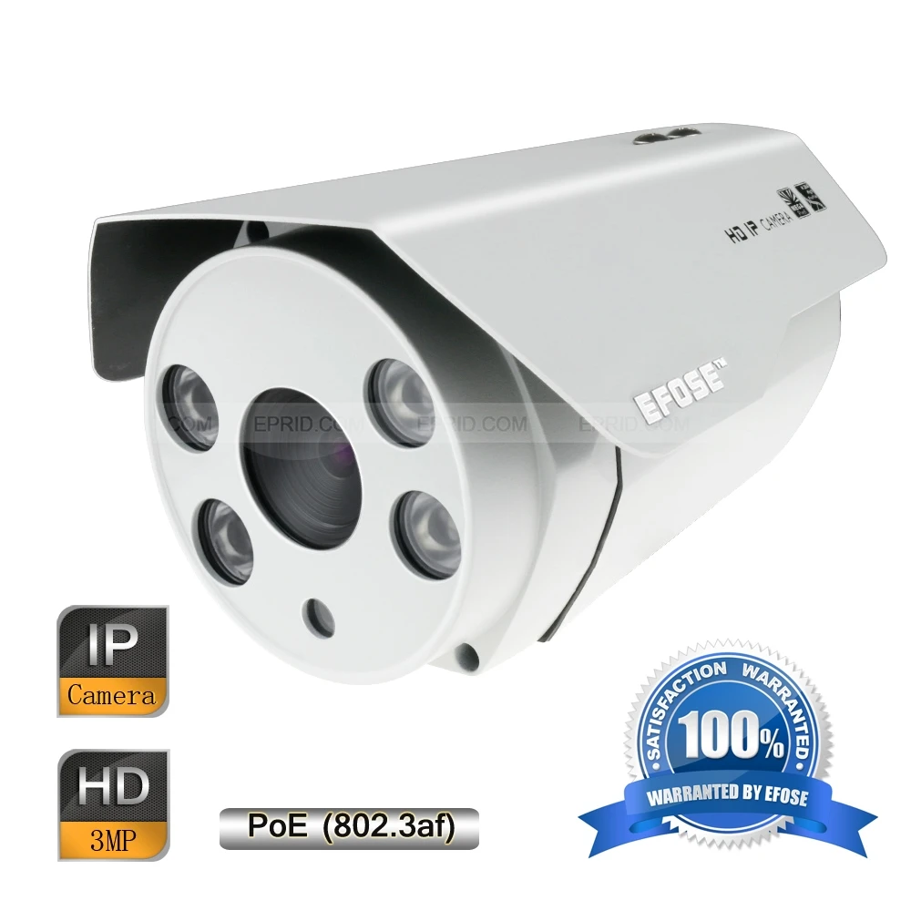 

EFOSE FO-3IB331-N 3MP Full HD Network IR Bullet IP POE Camera 1/3 CMOS Outdoor HD 1080P 4PCS Array IR