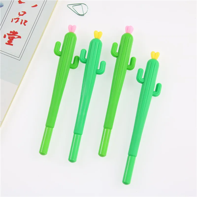 2Pcs Cute Cactus Gel Ink Pen Creative Stationery Pen School&Office Kawaii Wt GF
