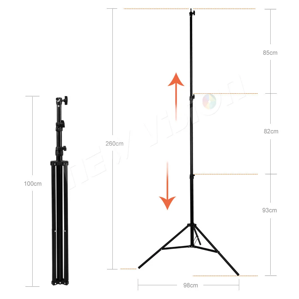 260cm Air Cushioned Heavy Duty Light Stand With Adaptor Also Support 1/4" and 3/8" Photo Equipment