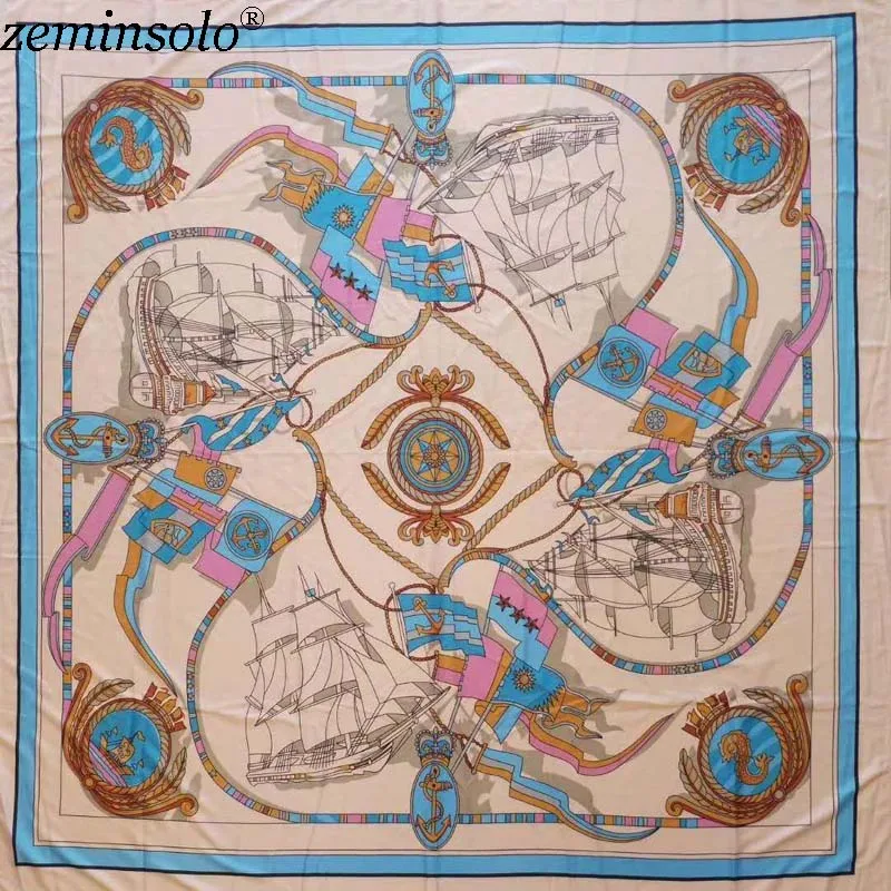 Шелковый шарф женские Большие шали палантины хиджабы с принтом модные квадратные шарфы Echarpes Foulards Femme палантины бандана 130*130 см - Цвет: Белый