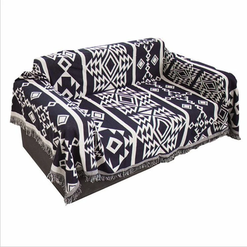 

Cotton Towel Blanket for Couch Sofa Decorative Slipcover High Quality European Style Stitching Travel Plane Blanket Healthy Mat