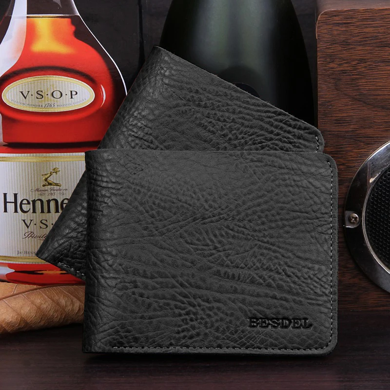 hot sale 100 genuine leather male short design wallet cowhide purse