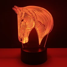 LED Horse 3D Lamp Night light baby 7 Color Change Remote Touch Switch toilet lamp USB Energy Saving Desk lamp