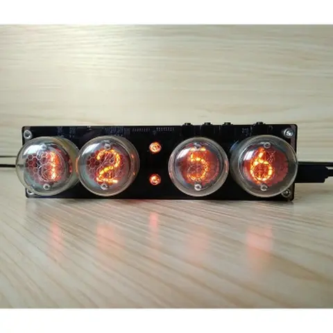 Placa de Relógio Brilho Digital Nixie Tubo Relógio Kit Faça Você Mesmo Eletrônico Retro Mesa Não Incl Diy 4 Bit Rgb Led
