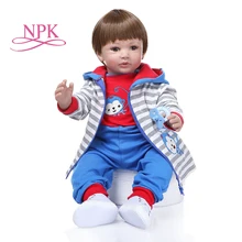 NPK 60 см реалистичные реборн малыш с Одежда с обезьянкой силиконовые виниловые мальчик кукла игрушка Рождественский подарок Коллекционная кукла