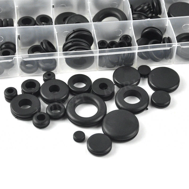 125Pc Rubber Grommet Assortment Firewall Hole Plug Set Electrical Wire Gasket