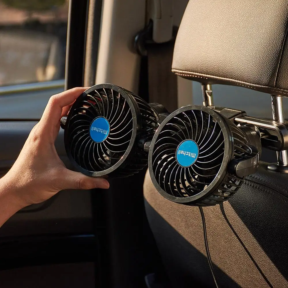 12 В регулируемые охлаждающие воздушные вентиляторы, охлаждающий вентилятор на заднем сиденье автомобиля, горячий летний дорожный автомобильный электроприбор, вращение на 360 градусов