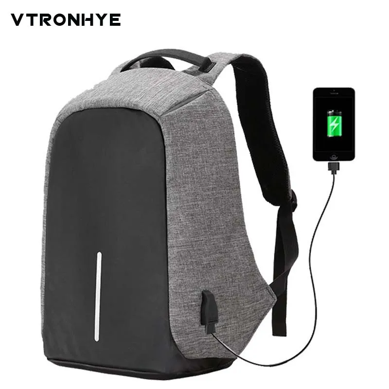 14.1 15.6 17 Inch Laptop Backpack External USB Charge Computer Backpacks Anti-theft Waterproof School Bags for Men Women Mochila