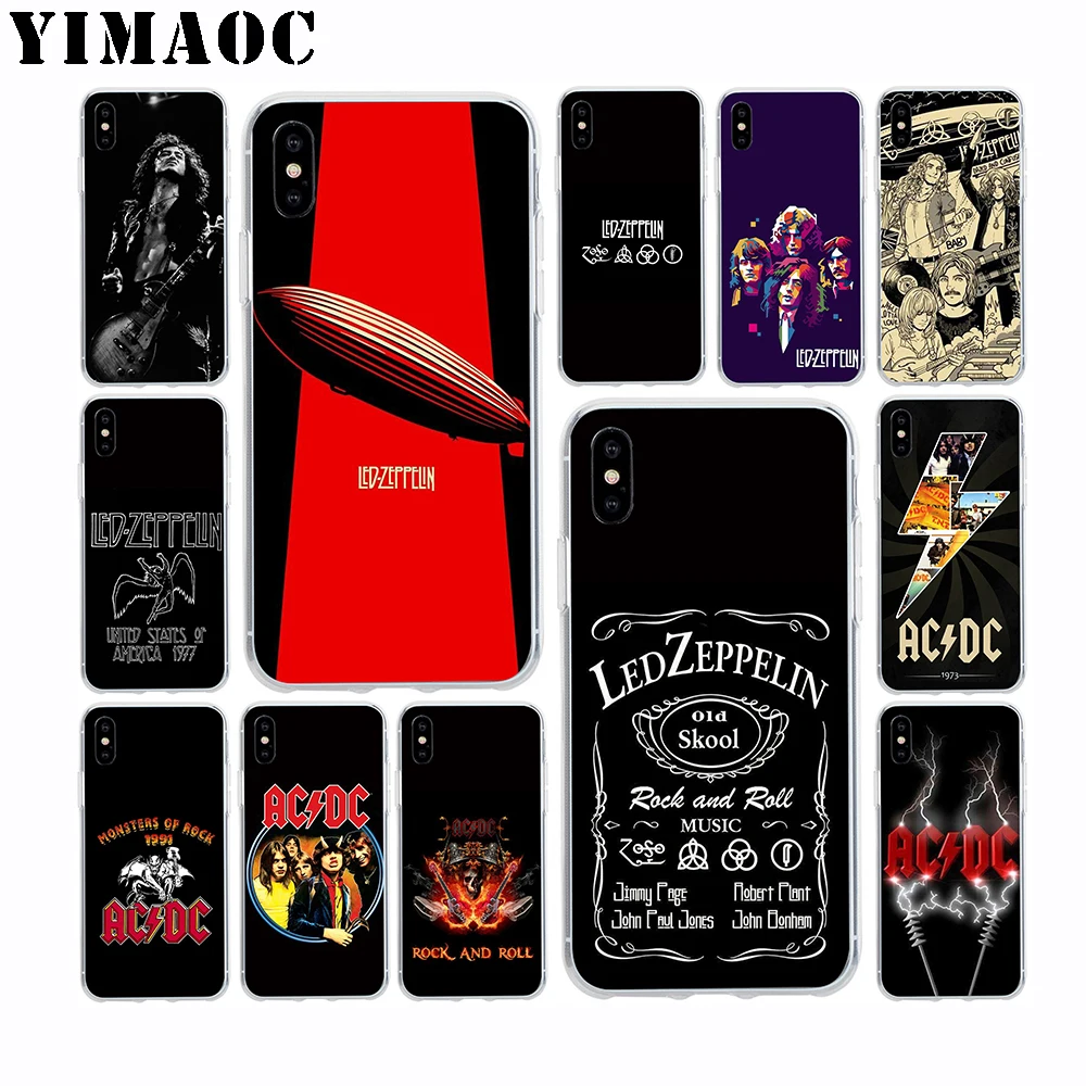 YIMAOC Led Zeppelin ACDC полосы Мягкий ТПУ силиконовый чехол для Apple Iphone Xr Xs Max X 10 8 Plus 7 6 S SE 5s 5 |