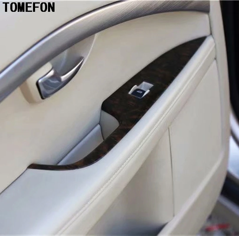 TOMEFON для Volvo S80 от 2009 до 2011 ABS специальная углеродная волоконная краска для интерьера, передняя задняя дверь, окно, переключатель, крышка панели, отделка 4 шт
