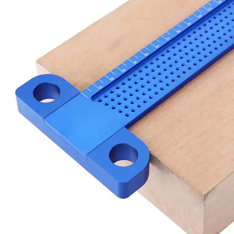 YF-CHEN Drill Chuck Woodworking kit T-Ruler Aluminum Alloy 180mm Metric Line Scribe Ruler Positioning Measuring Ruler Woodworking Marking Durable Industria