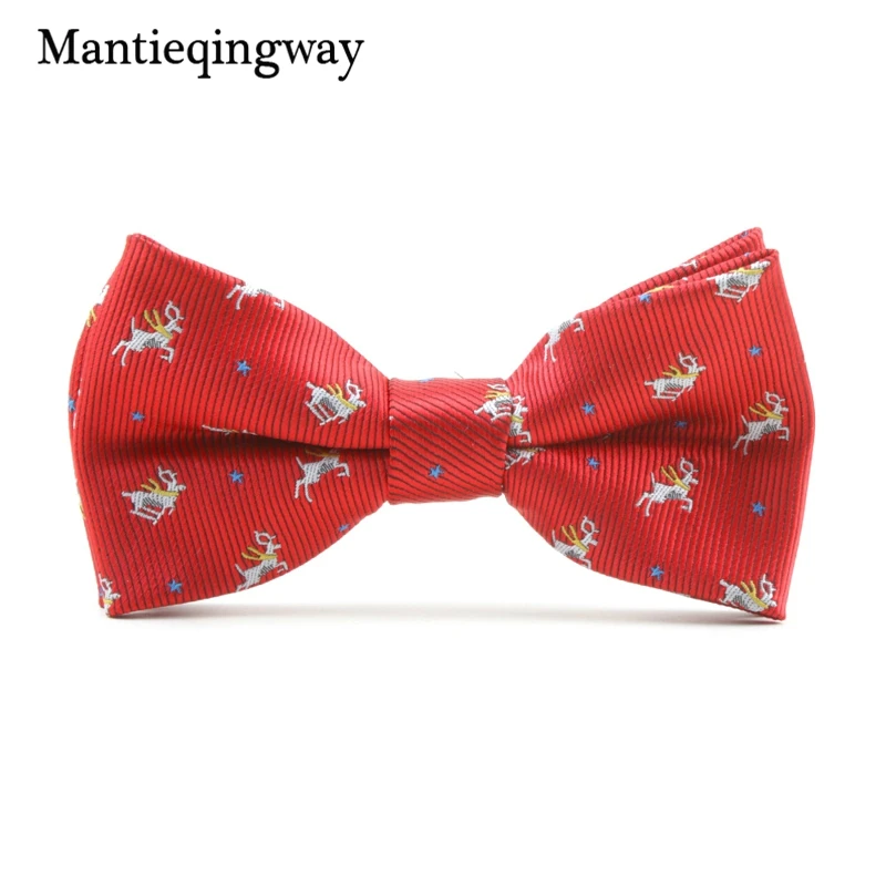 Mantieqingway мультфильм Лось галстук-бабочка полиэстер галстук-бабочка для мальчиков повседневная галстук-бабочка Галстуки Рождество Дети