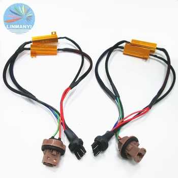 

2PCS T20 W21W 7440 7443 Decoder LED Decoder Resistor 50W 8Ohm Canbus Free Error LED Resistor Decoder Warning Signal Error Cancel