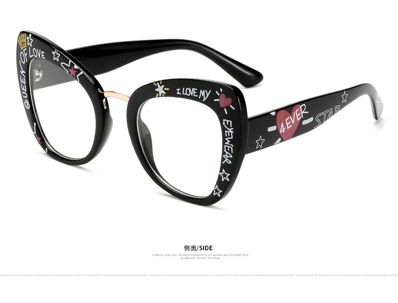 Большие ретро оправа для очков в стиле кошачьи глаза оптические очки для чтения винтажные очки мужские очки с буквенным принтом оправы для очков Oculos De Grau Feminino