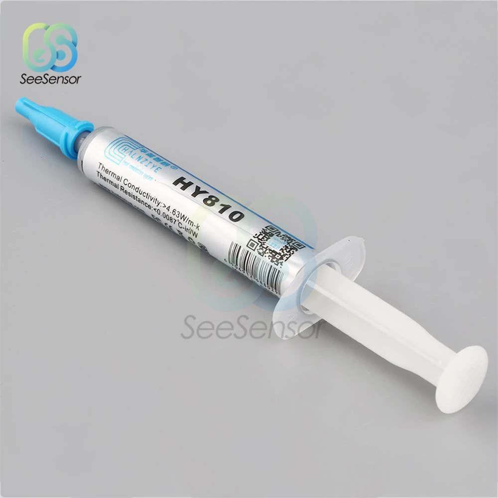 HY810 2G Thermal Grease Grey CPU Chip Heatsink Paste Syringe Thermal Grease with A Plastic Tool Scraper HY810 2G Thermal Grease Grey CPU Chip Heatsink Paste Syringe Thermal Grease with A Plastic Tool Scraper