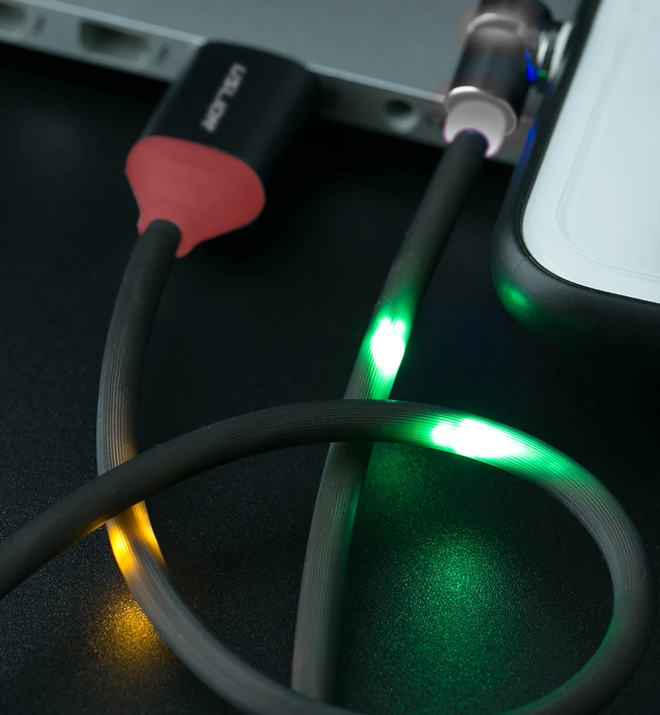 USLION светодиодный светящийся Магнитный кабель для быстрой зарядки Micro usb type C для iPhone XS X 8 samsung S10 Магнитный телефонный кабель