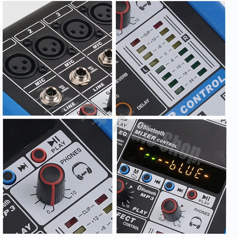 Sound Mixing Console with Bluetooth Record +48V